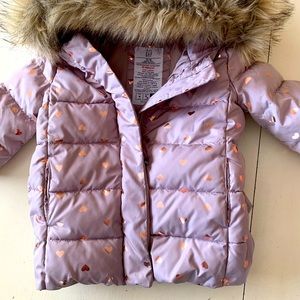Baby GAP Girl Puffer with Removable Fur Trim Hood
